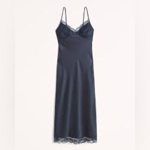 Abercrombie & Fitch | Lace and Satin Slip Midi Dress